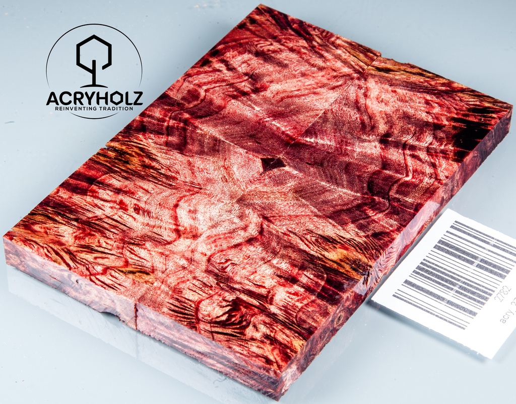 Pappel Griffschalen stabilisiert | 120x40x10| ACRYHOLZ | Messer | Griffholz 2782