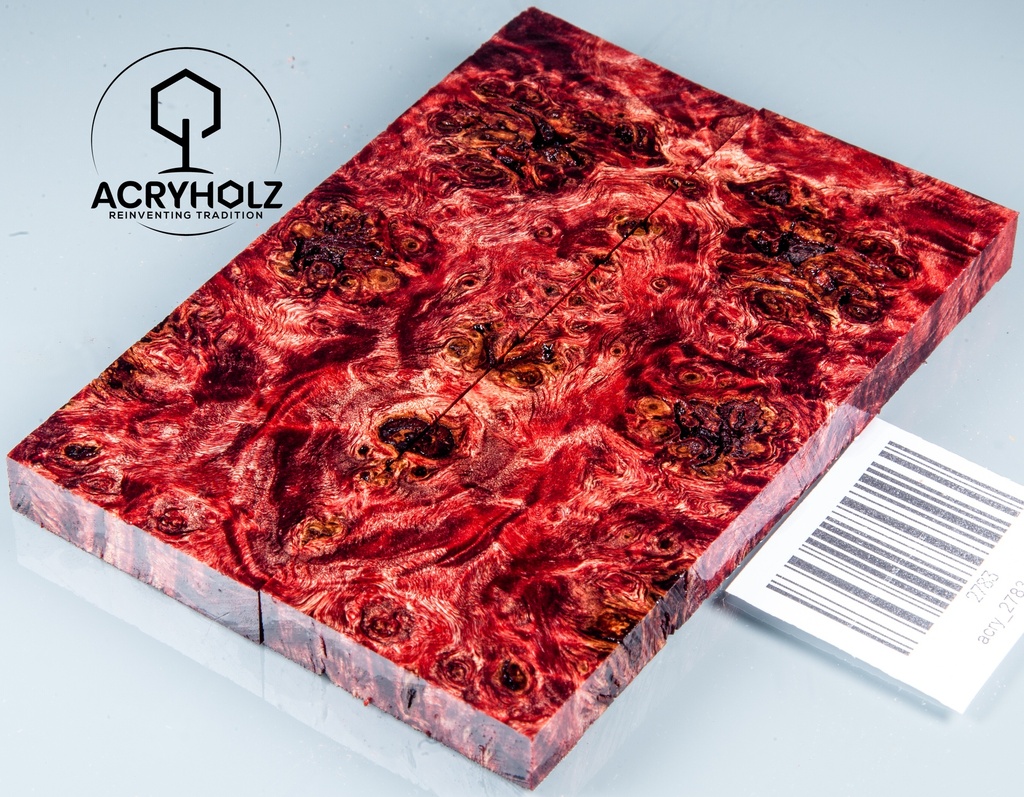 Pappel Griffschalen stabilisiert | 120x40x10| ACRYHOLZ | Messer | Griffholz 2783