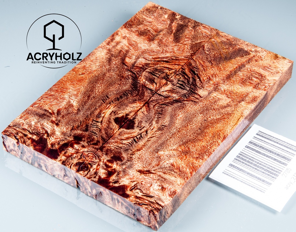 Pappel Griffschalen stabilisiert | 120x40x10| ACRYHOLZ | Messer | Griffholz 2785