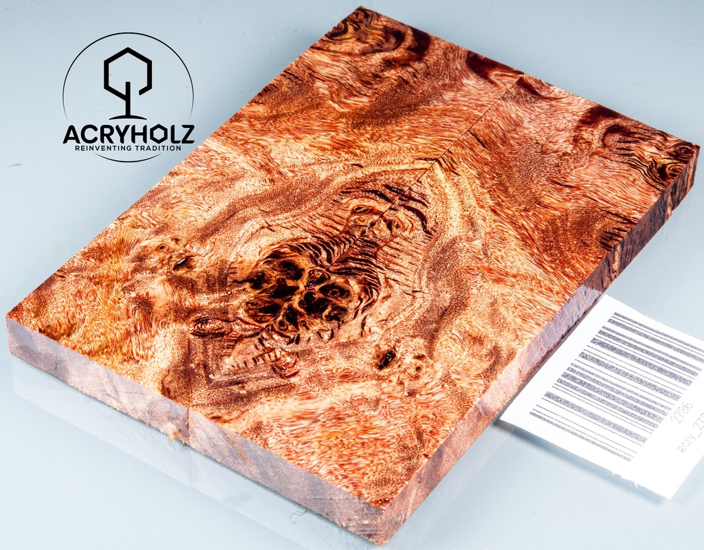 Pappel Griffschalen stabilisiert | 120x40x10| ACRYHOLZ | Messer | Griffholz 2786