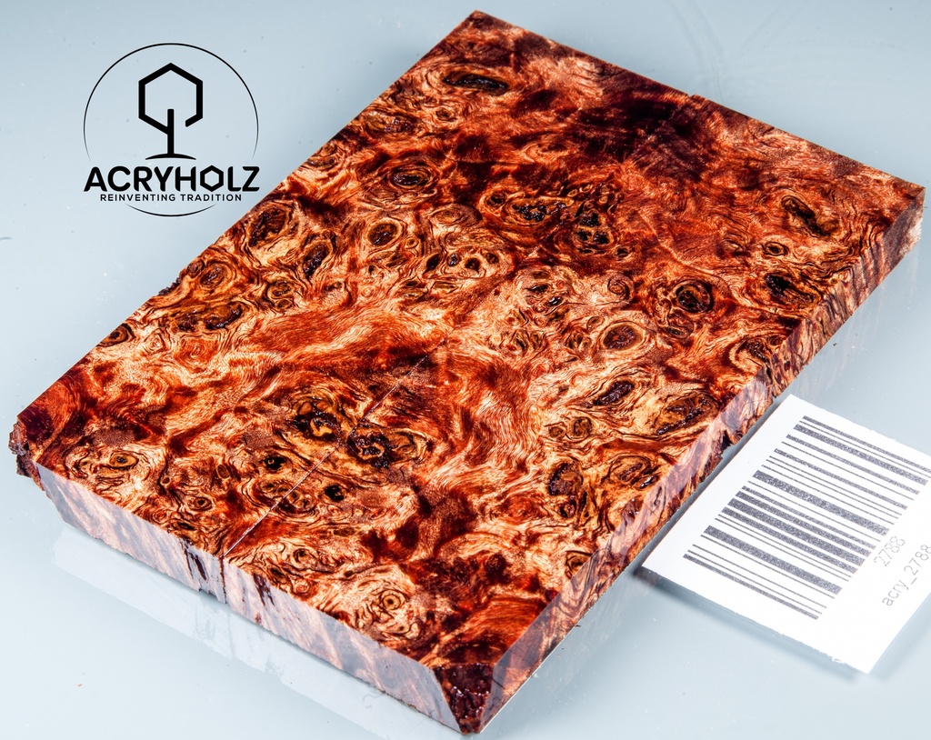 Pappel Griffschalen stabilisiert | 120x40x10| ACRYHOLZ | Messer | Griffholz 2788