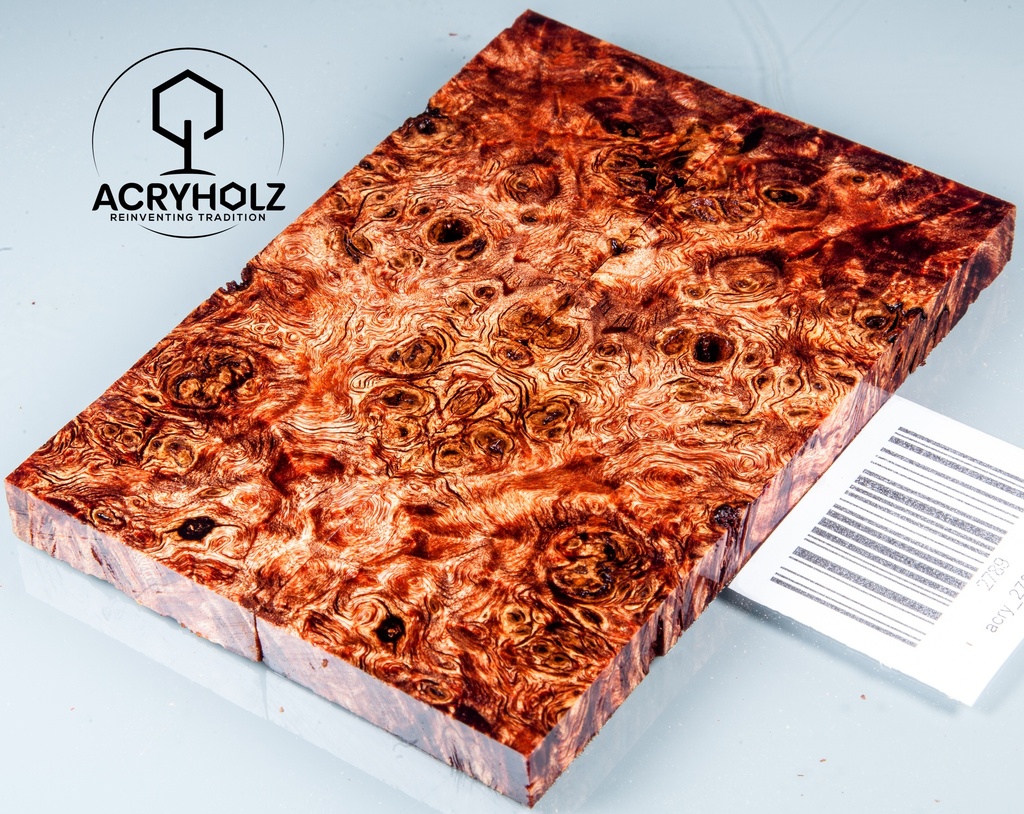 Pappel Griffschalen stabilisiert | 120x40x10| ACRYHOLZ | Messer | Griffholz 2789