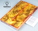 Paire de plaquettes de manche en loupe de marronnier stabilisée | 130x40x10 | ACRYHOLZ | 2865