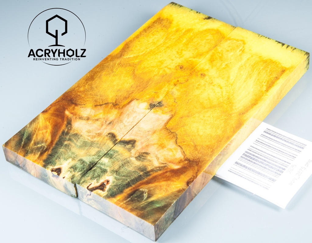 Plaquettes de manche en marronnier stabilisé | 130x40x10 | ACRYHOLZ | Manche de couteau | 2875