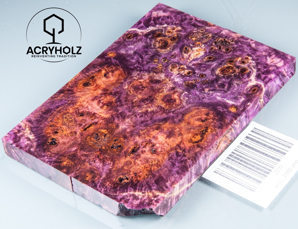 Kastanie Griffschalen stabilisiert | 120x40x10| ACRYHOLZ | Messer | Griffholz 2880