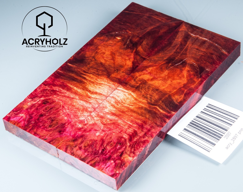 Kastanie Griffschalen stabilisiert | 130x40x10| ACRYHOLZ | Messer | Griffholz 2897