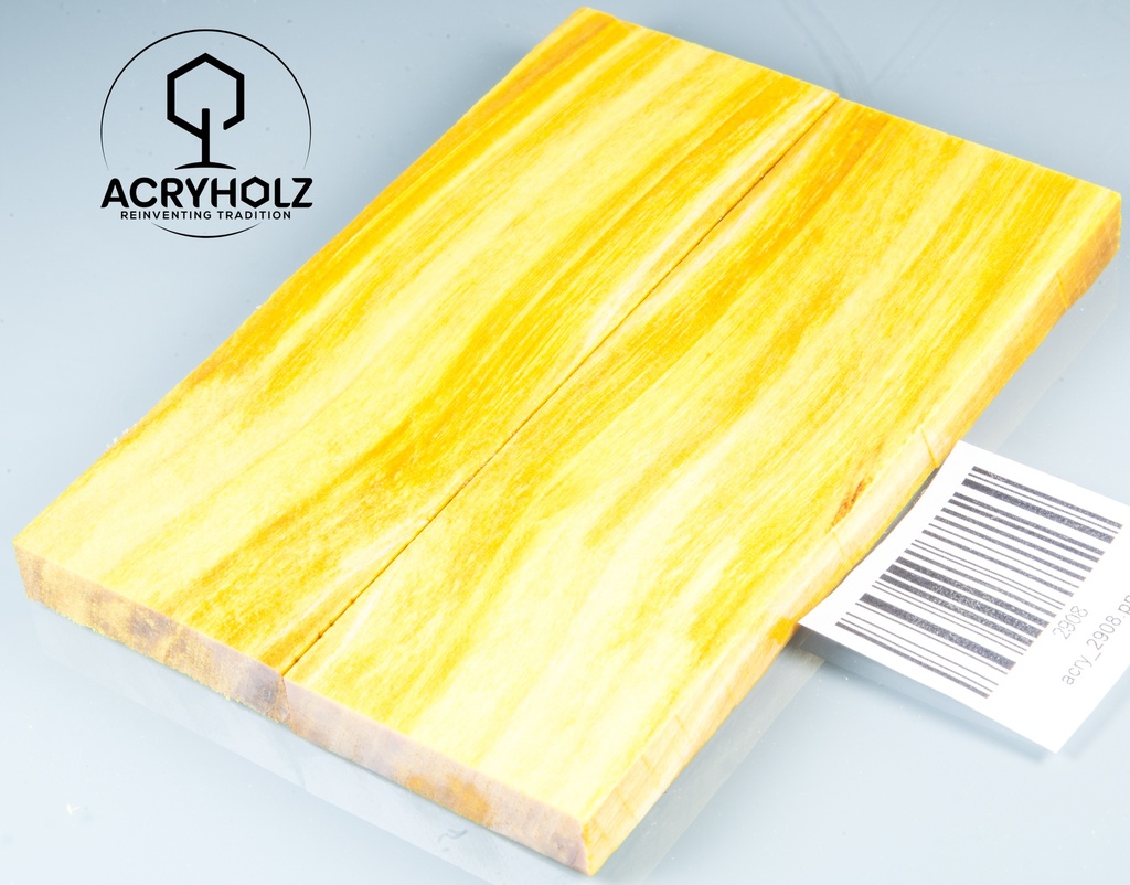 Pappel Griffschalen stabilisiert | 130x40x10| ACRYHOLZ | Messer | Griffholz 2908