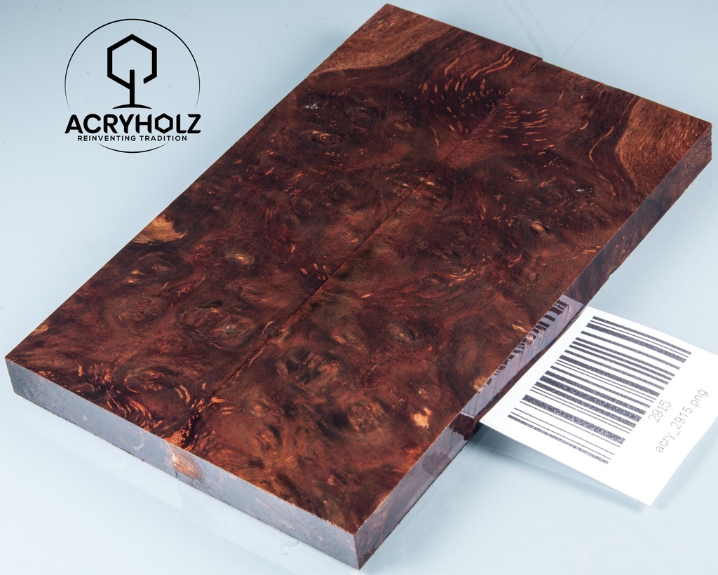 Walnuss Maser Griffschalen stabilisiert | 130x40x10 | acryholz | 2915