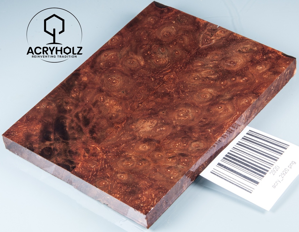 Walnuss Maser Griffschalen stabilisiert | 120x40x10 | acryholz | 2920