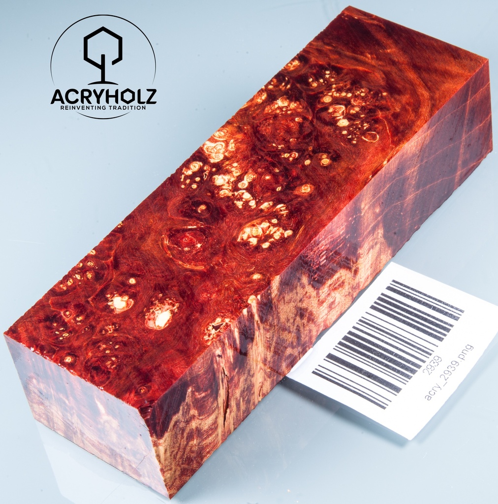 Eschenahorn Maser Griffblock stabilisiert | 130x40x30 | acryholz | 2939