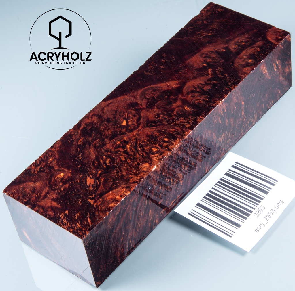 Kastanie Maserholz | Stabilisiertes Griffholz 130x40x30 Messergriff ACRYHOLZ 2953