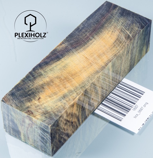 [0687] Kastanie Maser stabilisiert | 125x40x30 | plexiholz | Buckeye Griffblock 0687