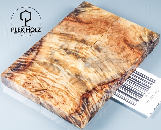 [0712] Kastanie Maser stabilisiert | 120x40x10 | plexiholz | buckeye schalenpaar 0712