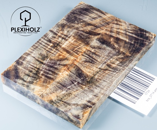 [0714] Kastanie Maser stabilisiert | 120x40x10 | plexiholz | buckeye schalenpaar 0714