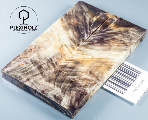 [0721] Kastanie Maser stabilisiert | 130x40x10 | plexiholz | buckeye schalenpaar 0721