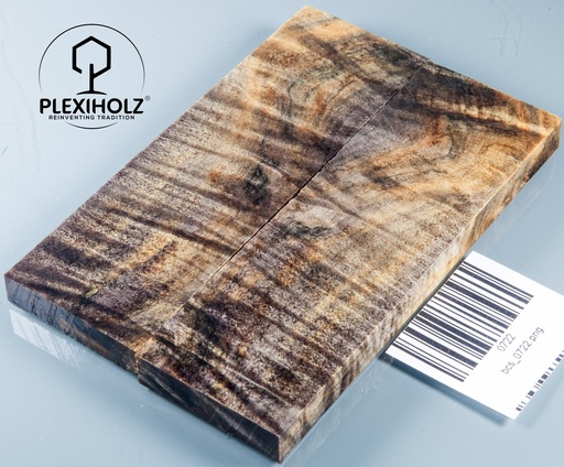 [0722] Kastanie Maser stabilisiert | 130x40x10 | plexiholz | buckeye schalenpaar 0722