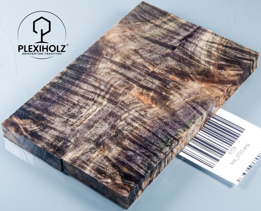 [0723] Kastanie Maser stabilisiert | 130x40x10 | plexiholz | buckeye schalenpaar 0723