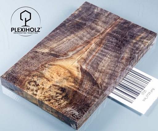 [0725] Kastanie Maser stabilisiert | 130x40x10 | plexiholz | buckeye schalenpaar 0725