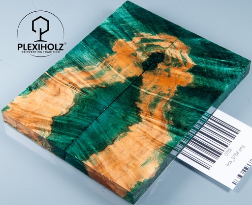 [0788] Box Elder Maser stabilisiert | plexiholz | 120x45x10 | Griffschalenpaar 0788