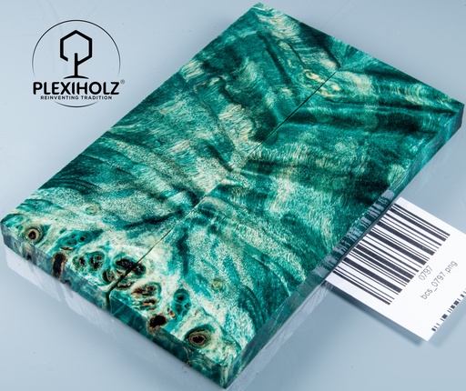 [0797] Pappel Griffschalen stabilisiert | 130x40x10 | plexiholz | Messer | Griffholz 0797