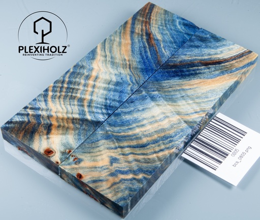 [0805] Pappel Griffschalen stabilisiert | 140x40x10| plexiholz | Messer | Griffholz 0805