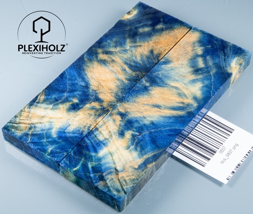 [0807] Pappel Griffschalen stabilisiert | 140x40x10| plexiholz | Messer | Griffholz 0807