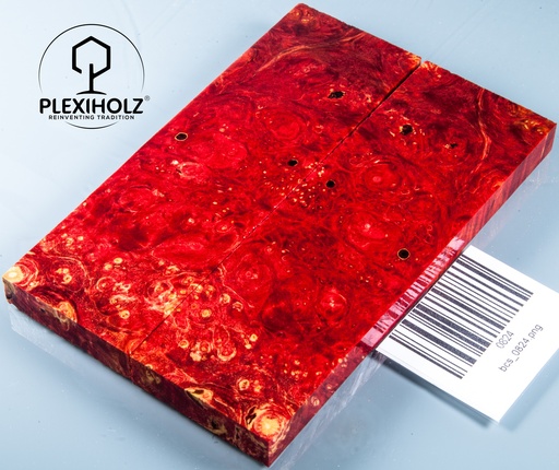 [0824] Box Elder Maser stabilisiert | plexiholz | 130x40x10 | Griffschalenpaar 0824