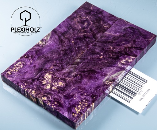 [0833] Box Elder Maser stabilisiert | plexiholz | 140x45x10 | Griffschalenpaar 0833