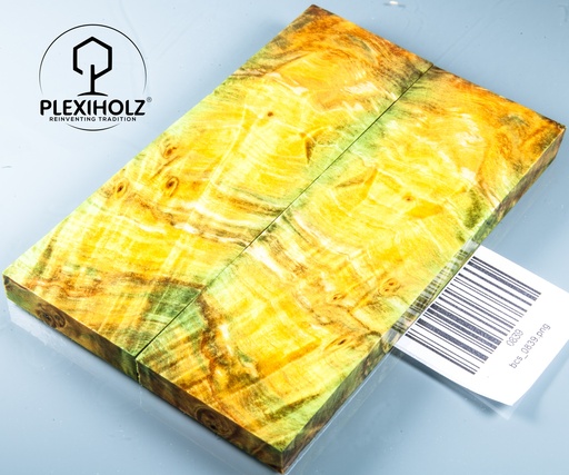 [0839] Kastanie Maser stabilisiert | 140x45x10 | plexiholz | schalenpaar 0839