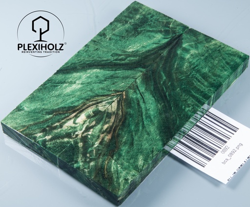 [0892] Kastanie Maser stabilisiert | 125x40x10 | plexiholz | Griffholz Schalenpaar 0892