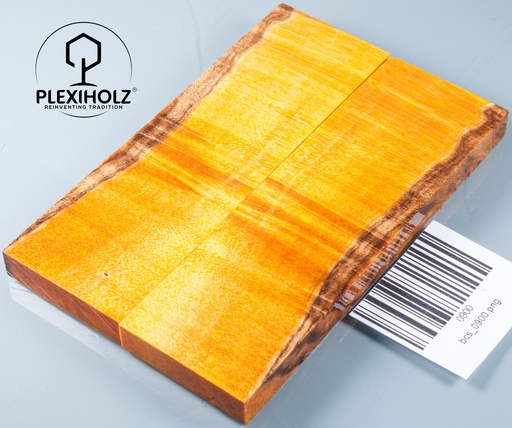 [0900] Kastanie Maser stabilisiert | 125x40x10 | plexiholz | Griffholz Schalenpaar 0900