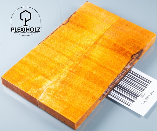 [0901] Kastanie Maser stabilisiert | 125x40x10 | plexiholz | Griffholz Schalenpaar 0901