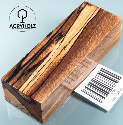 [1340] Buche gestockt stabilisiert Griffblock | 120x40x28 | Messergriff 1340