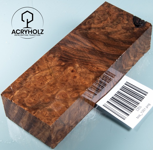 [1351] Walnuss Griffblock stabilisiert | 130x50x30 | acryholz| 1351