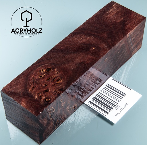 [1372] Radica di Pioppo Stabilizzato Legno da Tornio | 150x40x40 | ACRYHOLZ | Manico per Coltello 1372