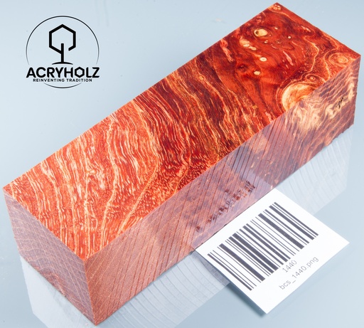 [1440] Esche Maser Griffblock stabilisiert | 130x40x35 | acryholz | 1440