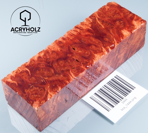 [1444] Ahorn Maser Griffblock stabilisiert | 130x40x30 | acryholz | 1444