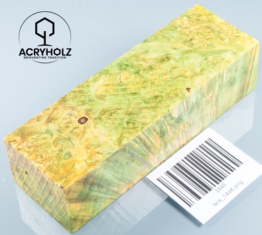 [1448] Ahorn Maser Griffblock stabilisiert | 120x40x30 | acryholz | 1448