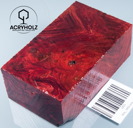 [1453] Ulme Maser stabilisiert | 110x65x40 | acryholz| Modblock 1453