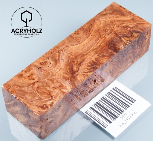 [1455] Ulme Maser Griffblock stabilisiert | 120x40x30 | acryholz | 1455
