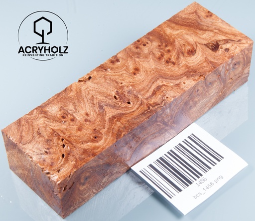 [1456] Ulme Maser Griffblock stabilisiert | 120x40x30 | acryholz | 1456