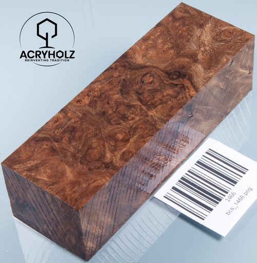 [1466] Walnuss Griffblock stabilisiert | 120x40x35 | acryholz | 1466