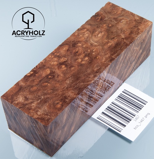 [1467] Walnuss Griffblock stabilisiert | 120x40x35 | acryholz | 1467