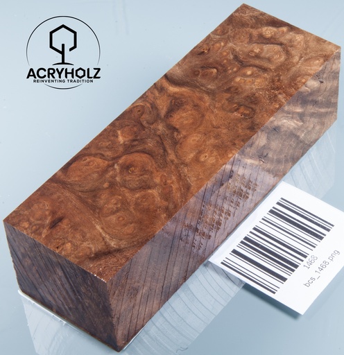 [1468] Walnuss Griffblock stabilisiert | 120x40x35 | acryholz | 1468