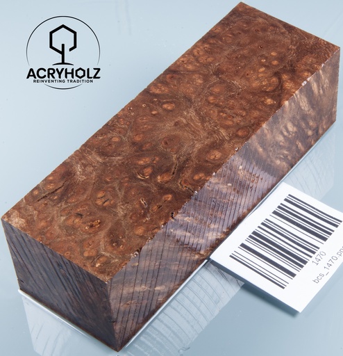 [1470] Walnuss Griffblock stabilisiert | 120x40x35 | acryholz | 1470