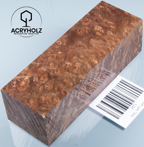 [1471] Walnuss Griffblock stabilisiert | 120x40x35 | acryholz | 1471