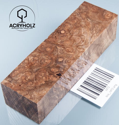 [1472] Walnuss Griffblock stabilisiert | 130x40x30 | acryholz | 1472