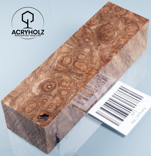[1473] Walnuss Griffblock stabilisiert | 130x40x30 | acryholz | 1473
