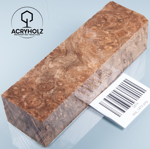 [1474] Walnuss Griffblock stabilisiert | 130x40x30 | acryholz | 1474