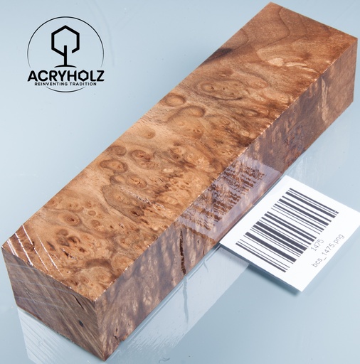 [1475] Walnuss Griffblock stabilisiert | 150x40x30 | acryholz | 1475